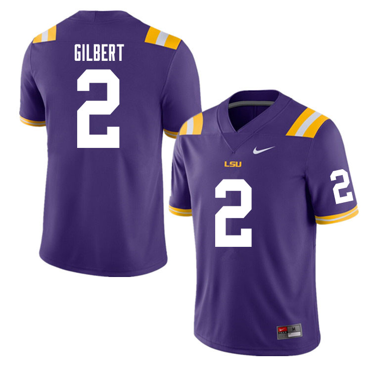 Men #2 Arik Gilbert LSU Tigers College Football Jerseys Sale-Purple